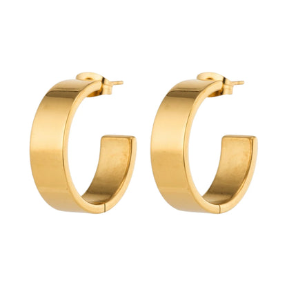 Oorbellen – 23mm Hoepel Creool Glad RVS Goudkleur Modern Unisex