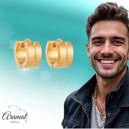 Oorringen – 13mm Huggie Dunne Gleuf RVS Goudkleur Dames