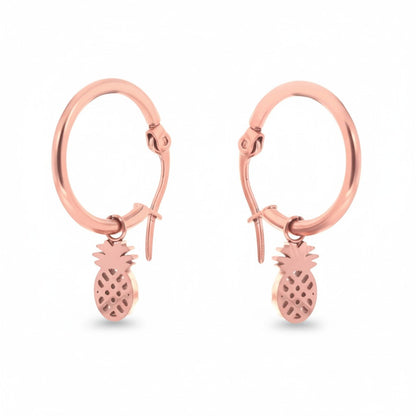 Rose Gold Steel Pineapple Earrings - Aramat Jewels®