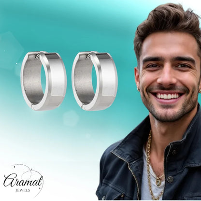 Oorringen – 20mm Creolen met Schuine Rand RVS Zilverkleur Unisex