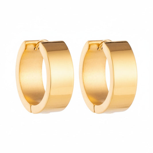 Oorringen – 20mm Hoepel Glad RVS Goudkleur Dames