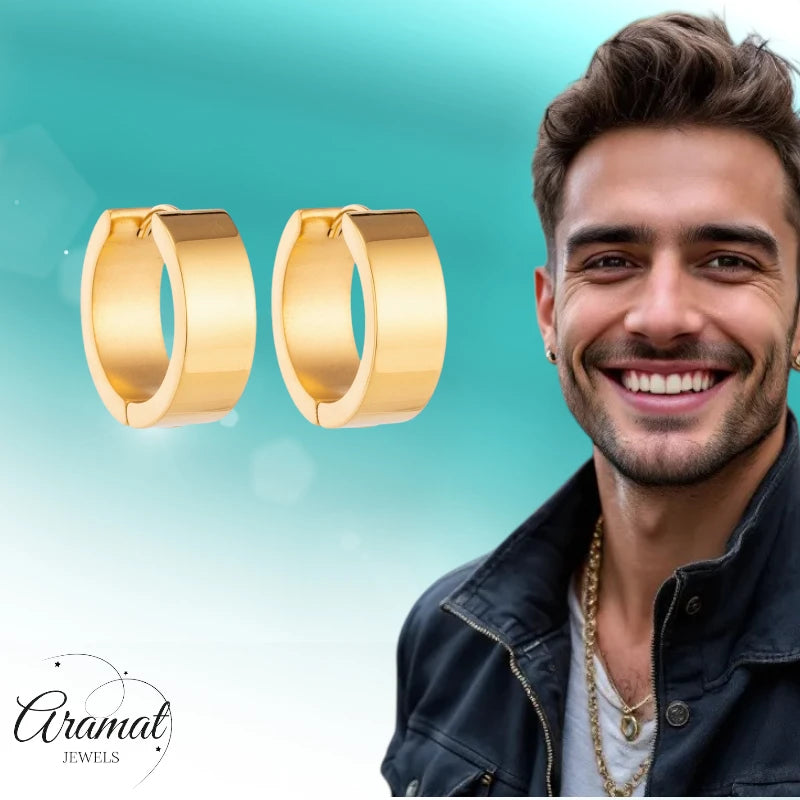 Oorringen – 20mm Hoepel Glad RVS Goudkleur Dames