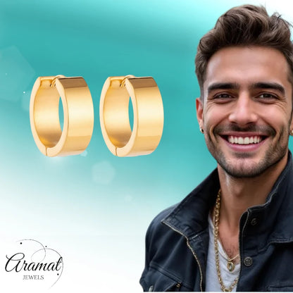 Oorringen – 20mm Hoepel Glad RVS Goudkleur Dames