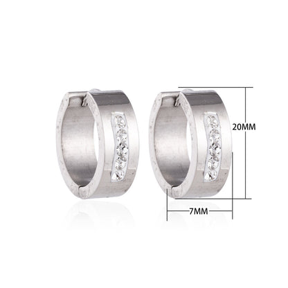 Oorringen – 20mm Kristal Streep RVS Zilverkleur Dames