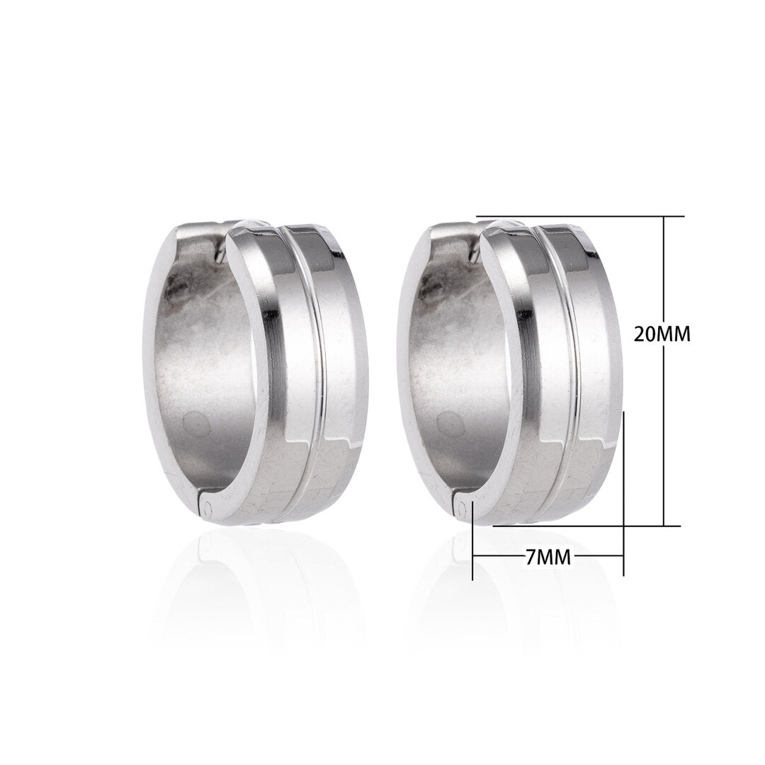 Oorringen – 20mm RVS Met Gleuf Zilverkleur Unisex
