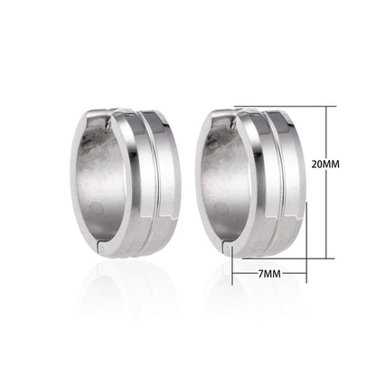 Oorringen – 20mm RVS Met Gleuf Zilverkleur Unisex