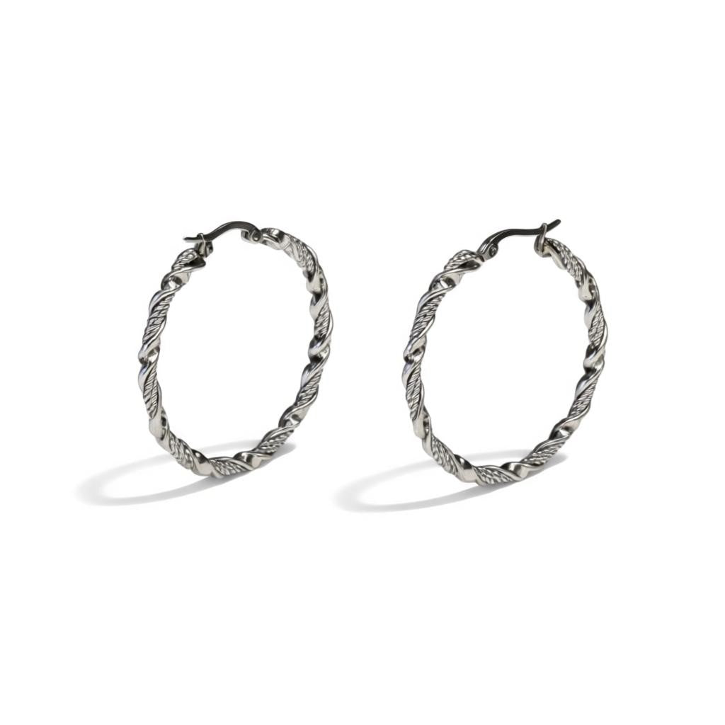 Steel Twisted Earrings - Funky Twist!