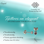 Lila kristal oorstekers – 4mm zilver RVS