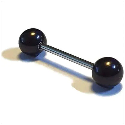 Zwarte Bal Met Metalen Staaf Voor Parel Tongpiercing Chirurgisch Staal 16mm