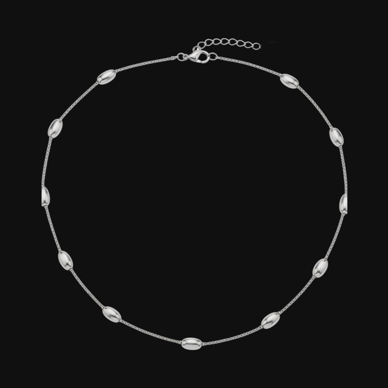 Goudkleurige of Zilverkleurige Ketting Ovale Bolletjes RVS 5mm 40cm Dames