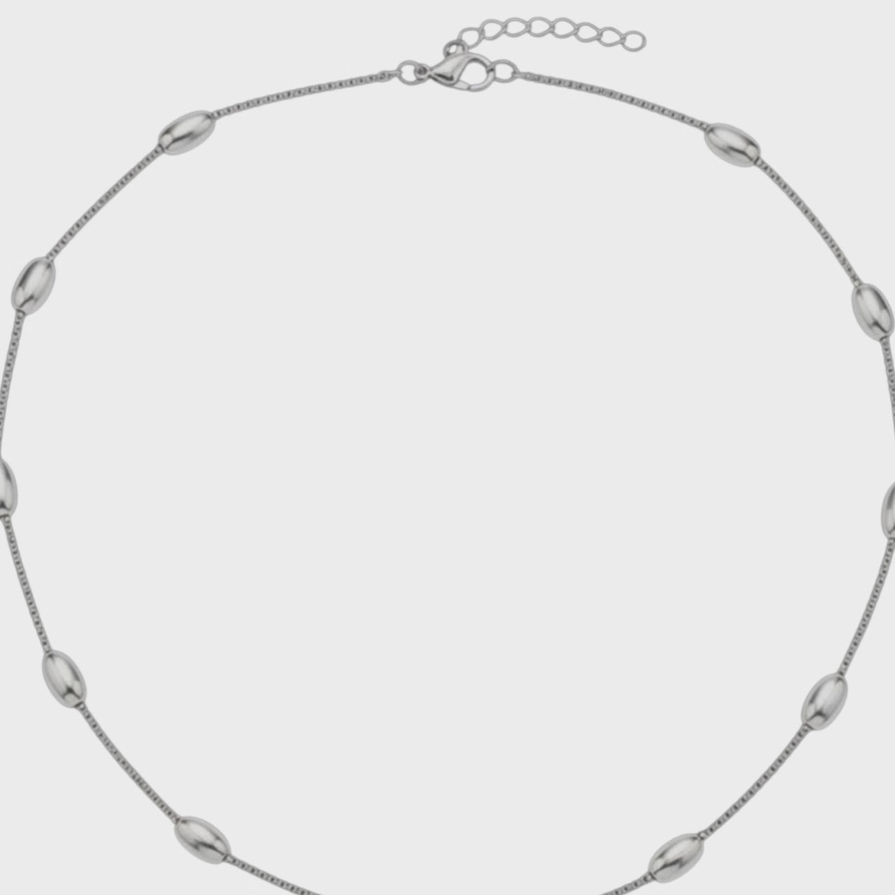 Goudkleurige of Zilverkleurige Ketting Ovale Bolletjes RVS 5mm 40cm Dames