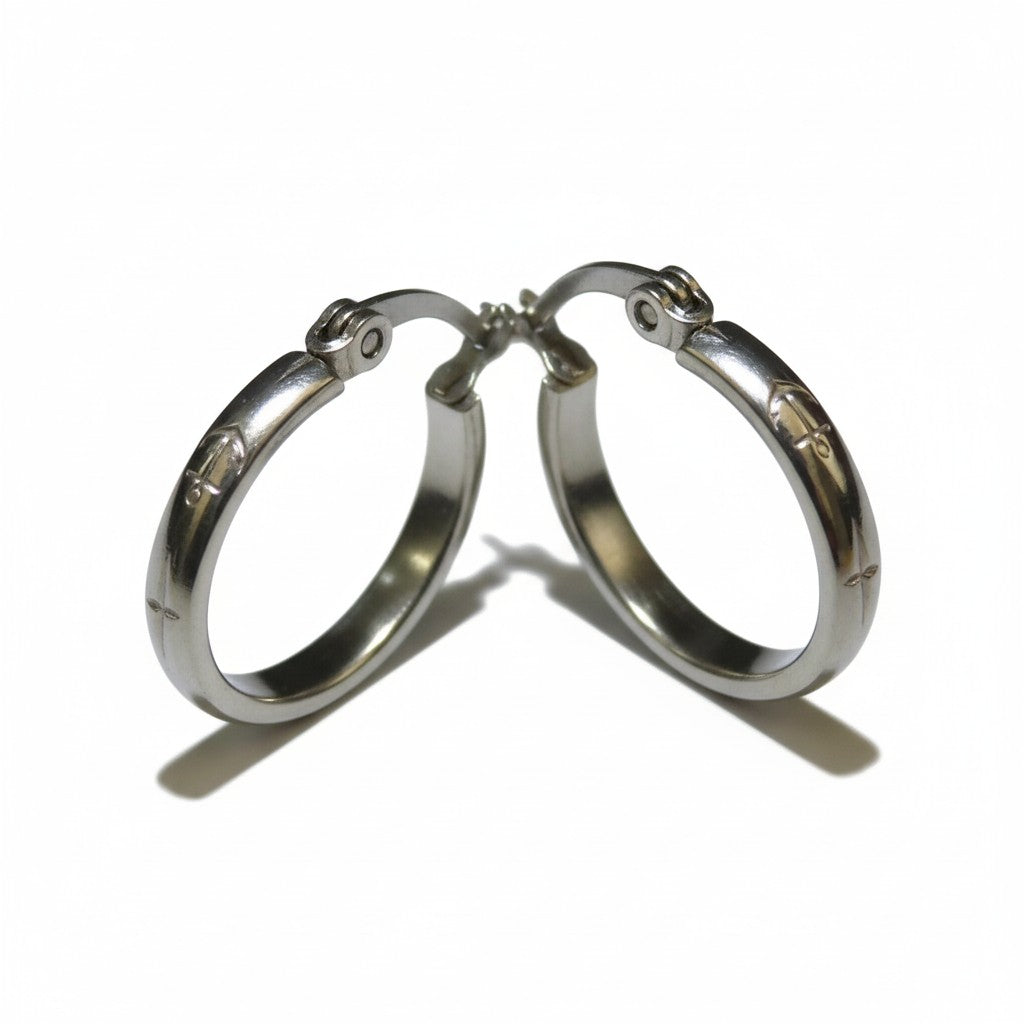 Oorringen – 20mm Creool Anker Motief RVS Zilverkleur Unisex