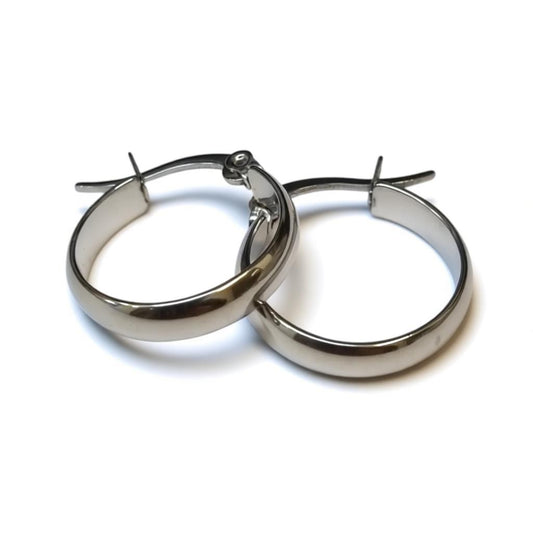 RVS Oorringen Zilverkleur Glad Glans 20mm – Must-Have