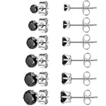 Ronde Zirkonia Oorbellen Zwart 5mm