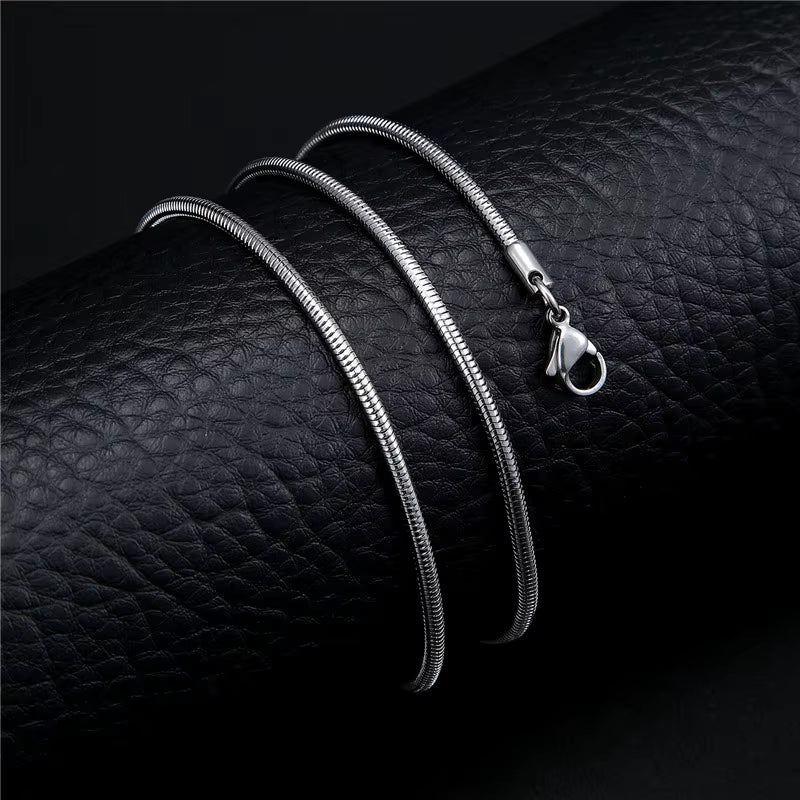 Zilverkleurige Slangenketting RVS – Ronde Snake Chain Dames Staal