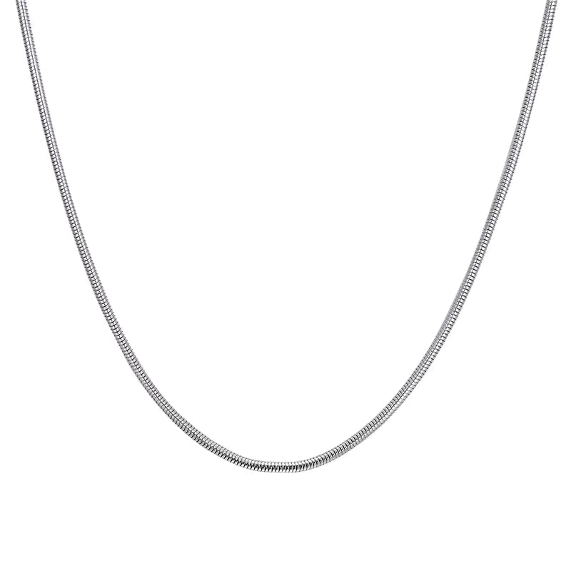Zilverkleurige Slangenketting RVS – Ronde Snake Chain Dames Staal
