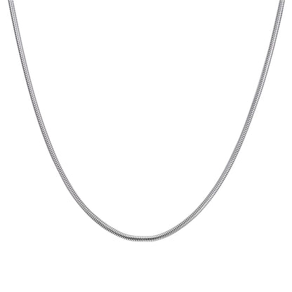 Silver-colored Stainless Steel Snake Chain – Round Snake Chain Women's Steel