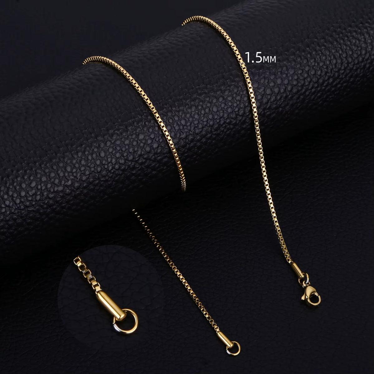 Stainless Steel Venetian Chain Gold-colored - Elegant Link Necklace