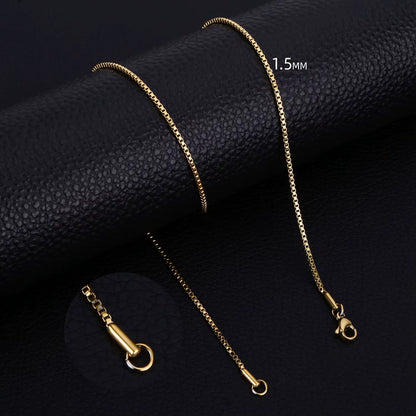 Stainless Steel Venetian Chain Gold-colored - Elegant Link Necklace