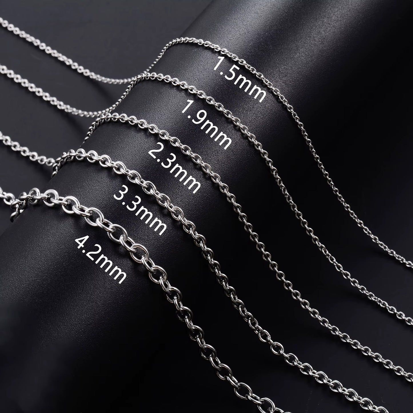 Chaîne d'ancre en acier inoxydable couleur argent 50-60 cm - Chaîne à maillons maritimes