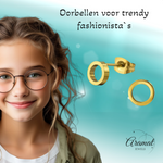 Stalen Cirkel Oorbellen Goudkleurig – Open