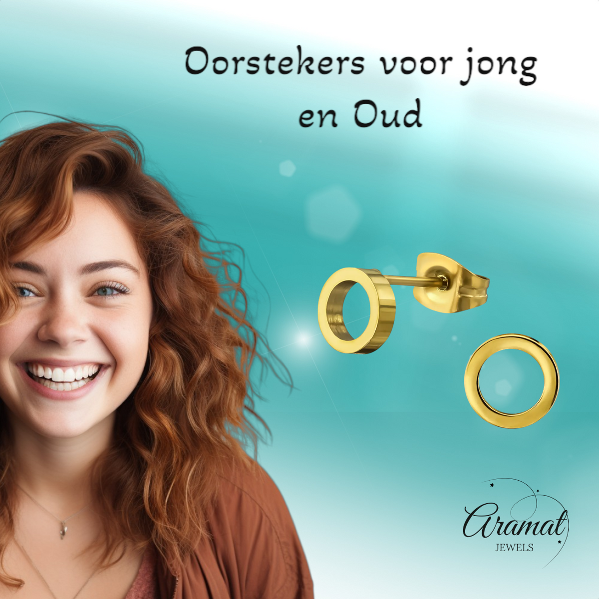 Stalen Cirkel Oorbellen Goudkleurig – Open