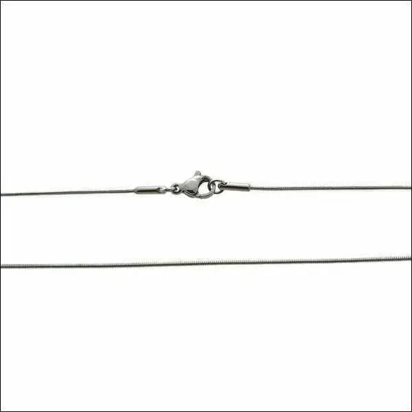 Zilverkleurige Stalen Slangen Ketting Vrouw 45cm / 1mm | Halskettingen