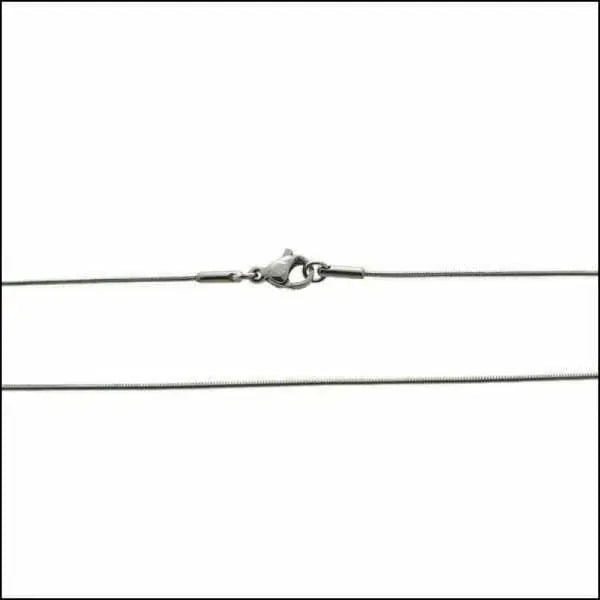 Zilverkleurige Stalen Slangen Ketting Vrouw 60cm / 1mm | Halskettingen