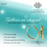 Creolen Ruitjes Goudkleur Staal –35mm