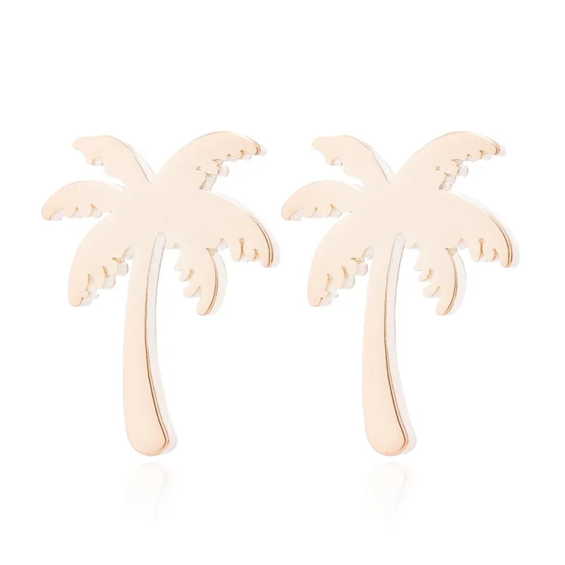 Steel Palm Tree Earrings - Summer Accessory