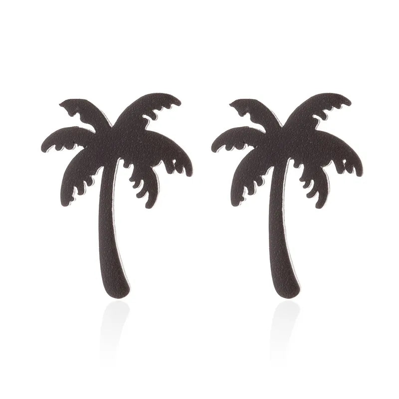 Steel Palm Tree Earrings - Summer Accessory