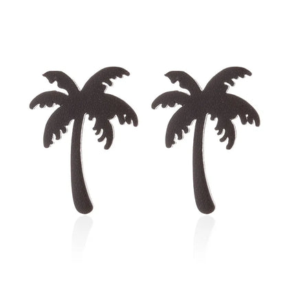 Steel Palm Tree Earrings - Summer Accessory