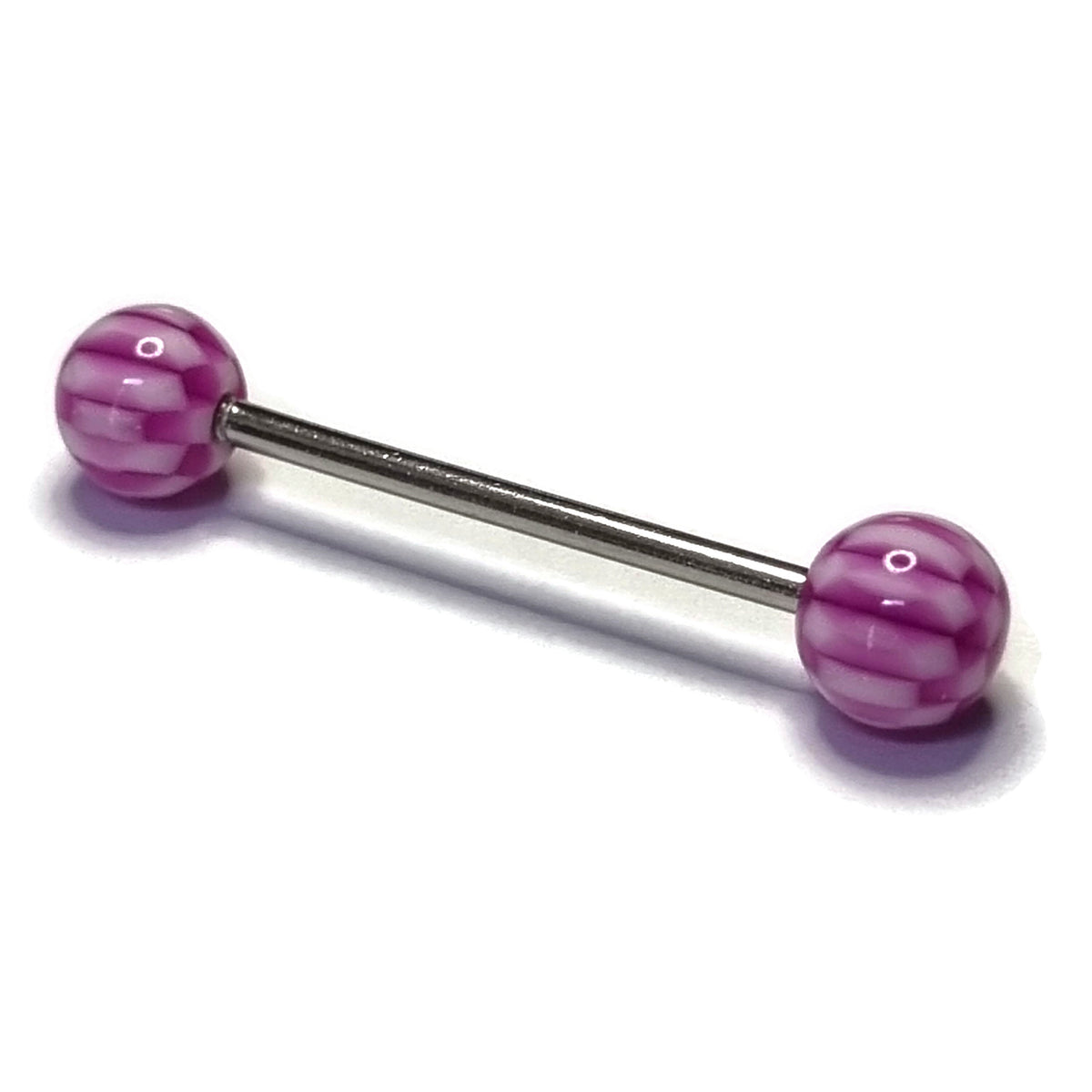 Paarse Acryl Ruit Tongpiercing Met Zilveren Barbell - Aramat Jewels®