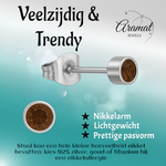 Topaasbruine kristal oorstekers – 4mm zilver RVS