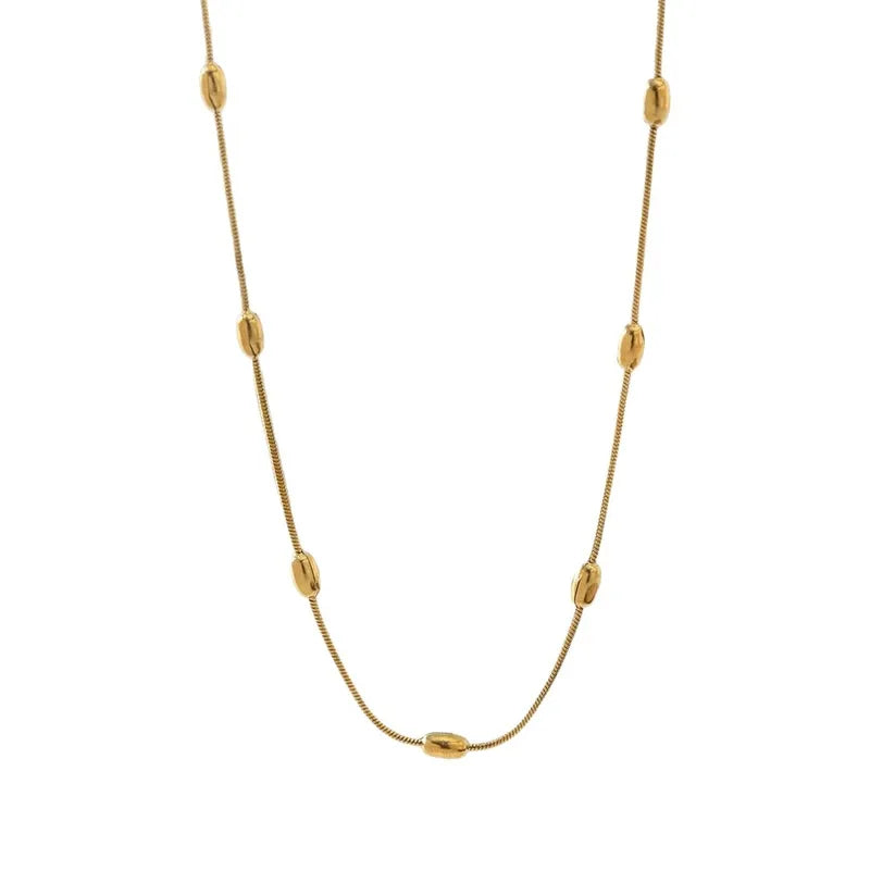 Goudkleurige of Zilverkleurige Ketting Ovale Bolletjes RVS 5mm 40cm Dames
