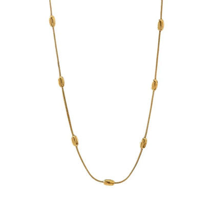 Goudkleurige of Zilverkleurige Ketting Ovale Bolletjes RVS 5mm 40cm Dames