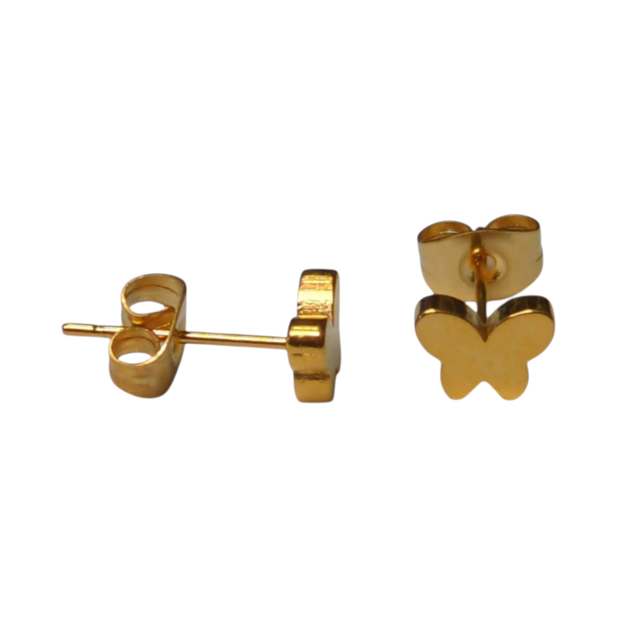 Vlinder oorstekers goudkleur 7x5mm – RVS