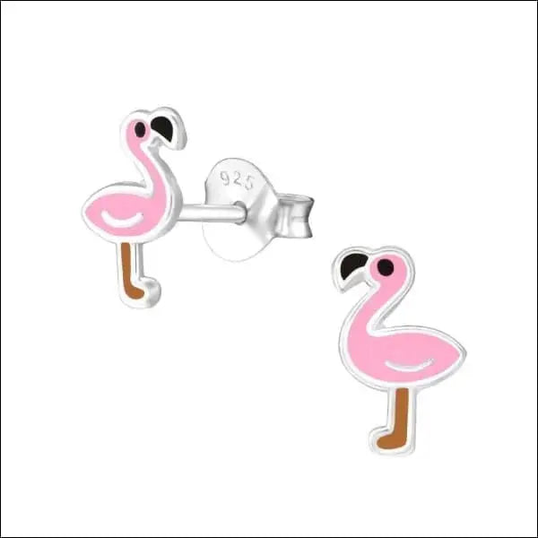Zilveren Flamingo Oorbellen Met Vurige Uitstraling