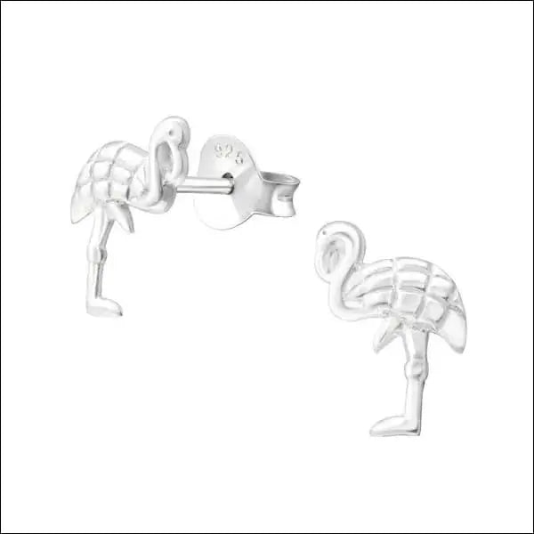 Zilveren Flamingo Oorbellen - Sterling Zilveren Flamingo Stud Oorbellen