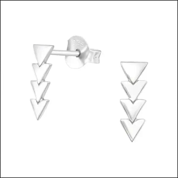 Zilveren Oorbellen Driehoek - Zilveren Oorbellen Met Witte Achtergrond