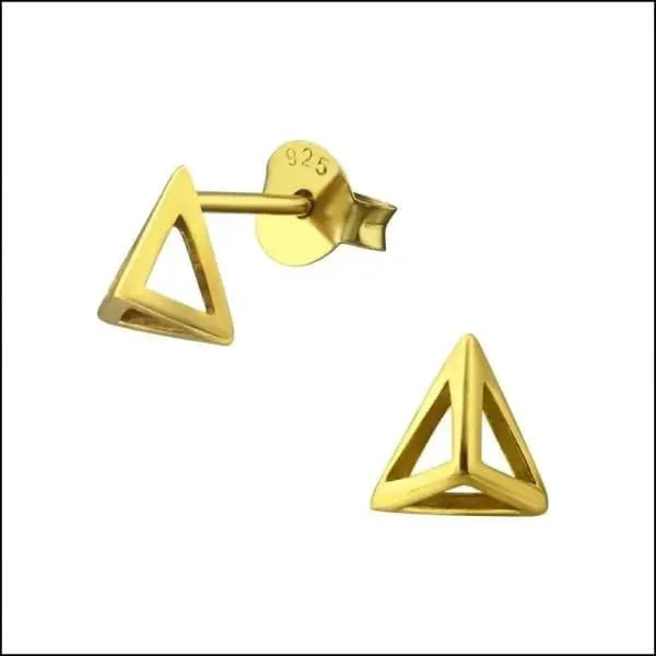 Gouden Oorbellen Driehoek - Zilveren Oorbellen Driehoek-