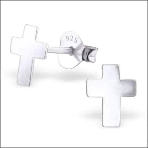 Zilveren Oorbellen Kruisjes - Sterling Cross Stud Earrings