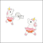 Unieke Zilveren Unicorn Oorbellen Danseres-9x6mm