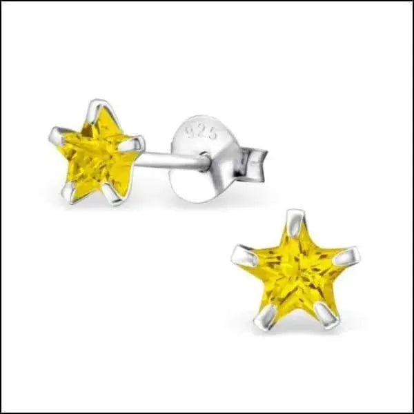 Sterling Silver Star Stud Earrings Displayed In Zilveren Zirkonia Oorbellen Ster.