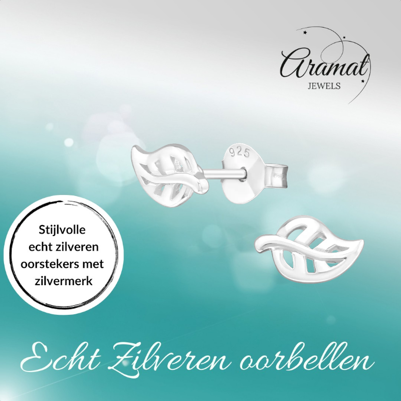 Zilveren Blaadje Oorbellen – 7x5mm