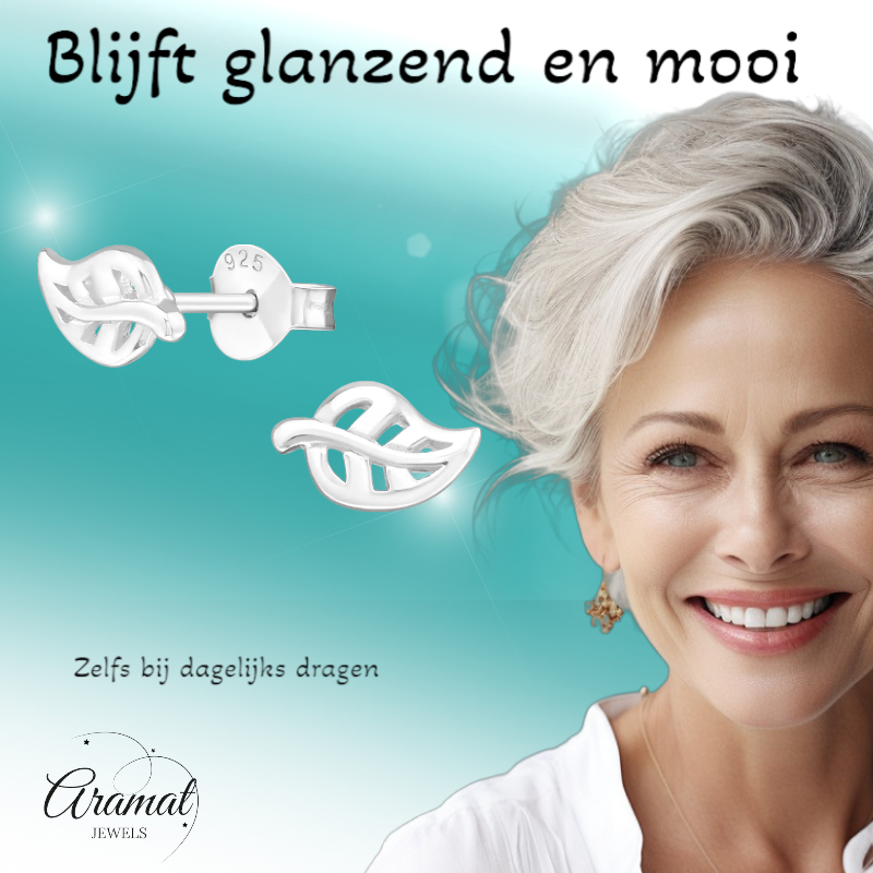 Zilveren Blaadje Oorbellen – 7x5mm