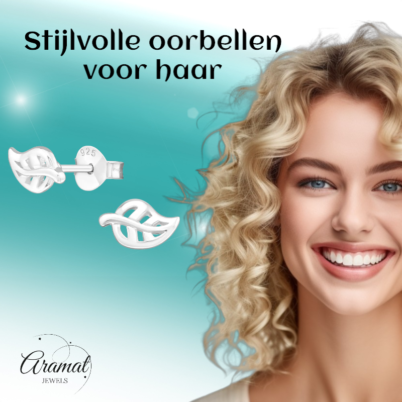 Zilveren Blaadje Oorbellen – 7x5mm