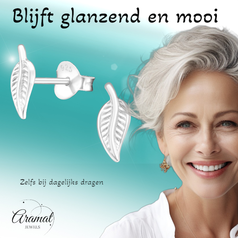 Zilveren Blaadje Oorbellen – 9x4mm