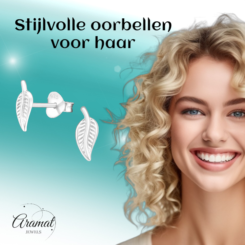 Zilveren Blaadje Oorbellen – 9x4mm