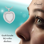 Hart ashanger met zirkonia rand – zilverkleurig